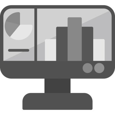 monitör simgesi. Beyaz üzerine izole edilmiş vektör illüstrasyonu