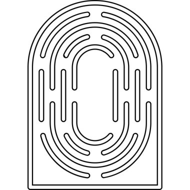 Parmak izi tarama simgesi. Beyaz arkaplanda izole edilmiş web tasarımı için özet parmak izi tarama vektör simgesi