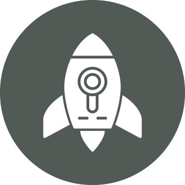 Roket. Web simgesi basit illüstrasyon