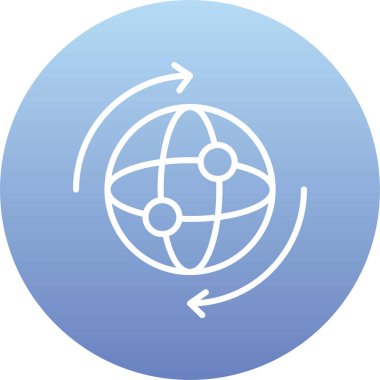 küresel dünya ikonu vektör illüstrasyonu