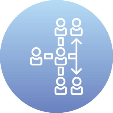 Çemberdeki bir grup insan simgesinin vektör çizimi.