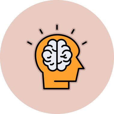 İnsan beyni ikon vektör illüstrasyonu