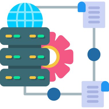 veritabanı ağ sunucu simgesi düz biçimli