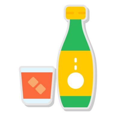 bira yassı simgesi, vektör illüstrasyonu