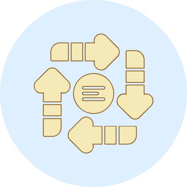 Üç düğmeden oluşan mavi ve sarı bir simgenin çizimi