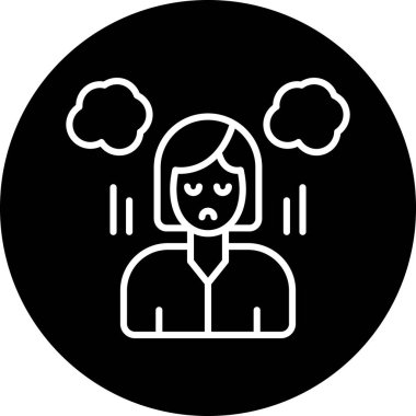 Üzgün adam simgesi, basit siyah tarzı