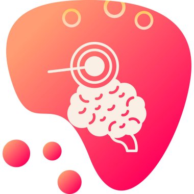 Beyin. Web simgesi basit illüstrasyon