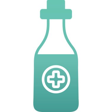 Damla ikonlu bir şişe su. Sıvı halindeki su şişesinin basit bir çizimi.