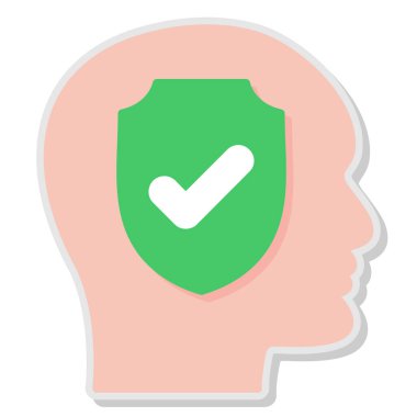 Beyni olan bir kalkanın vektör çizimi