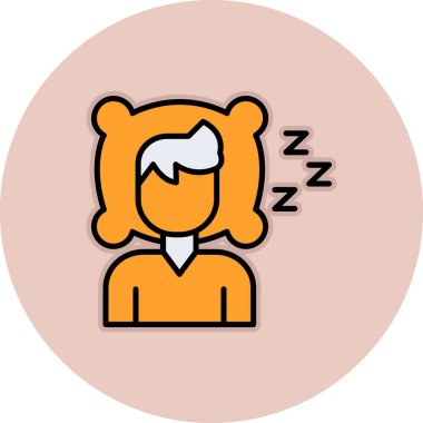 kız ikon vektör illüstrasyonu