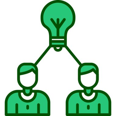 Fikir Vektör Satırı Simgesi Tasarımı