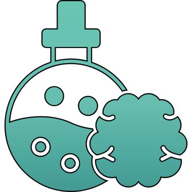 Beyin. Web simgesi basit illüstrasyon