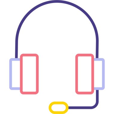 Kulaklık. Web simgesi basit illüstrasyon