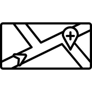 konum haritası simgesi. beyaz arkaplanda izole edilmiş web tasarımı için ana harita konum vektörü simgesi