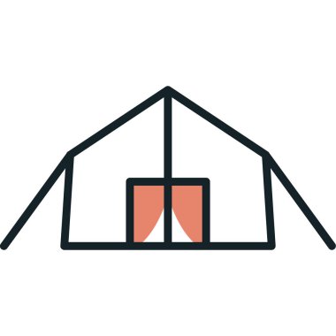 çadır kamp ikonu, vektör illüstrasyonu