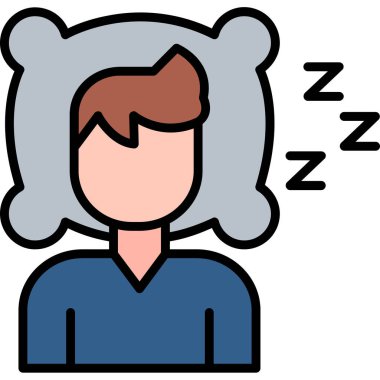 Uyuyan Kadın simgesi, beyaz arkaplanda izole edilmiş vektör çizimi