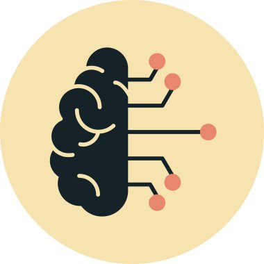 Beyin. Web simgesi basit illüstrasyon