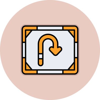 Bir dairenin modern düz dizaynının ok ile vektör simgesi