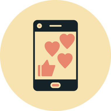 kalp ikonu vektör illüstrasyonlu akıllı telefon