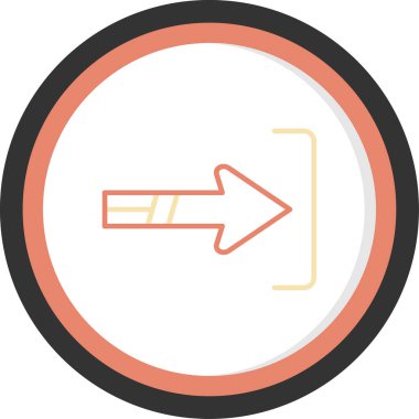 doğru yönde ok simgesi, vektör çizim