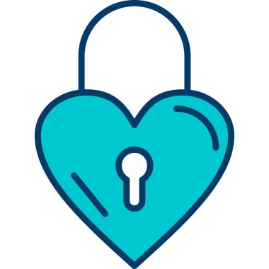 Kalp kilit simgesi, anahat stili