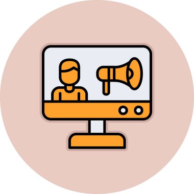 video konferans simge vektör çizim