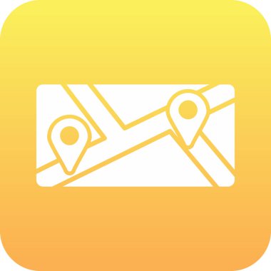 Bir harita simgesinin vektör illüstrasyonu