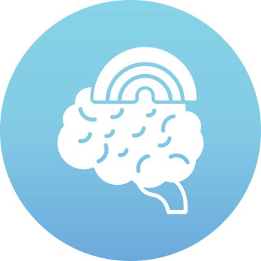 Beyin. Web simgesi basit illüstrasyon