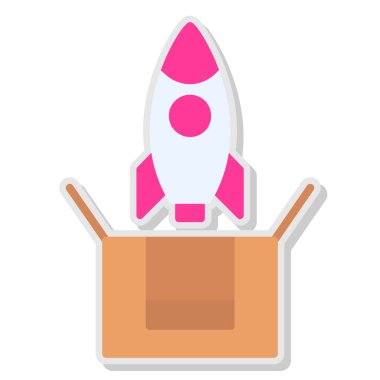 Roket. Web simgesi basit illüstrasyon