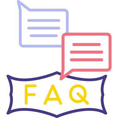 Mesaj ve faq gösteriliyor. İş konsepti. Sorular ve cevaplar faq 'ın özne soyut çizgi şekilleriyle ilgili sorular ve cevaplar.