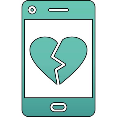 kırık akıllı telefon simgesi vektör çizimi