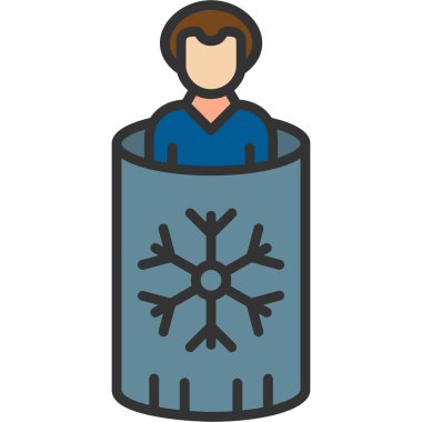 Kar kovası ikonu. vektör illüstrasyonu