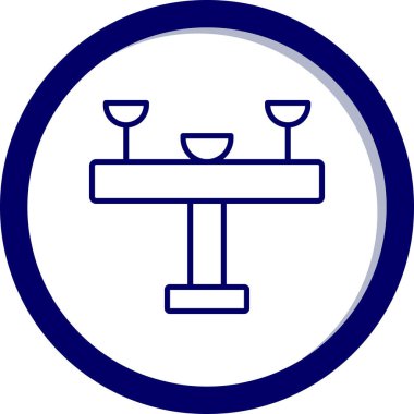 Restoranda. Web simgesi vektör illüstrasyonu