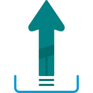 ok yukarı yön simgesi ile doldurulmuş dış hat biçimi