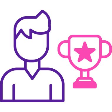 Yıldız simgesi olan bir adamın vektör çizimi