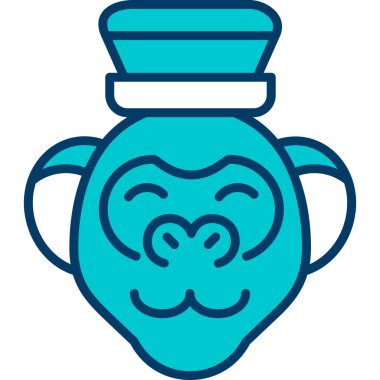 maymun kafa simgesi vektör illüstrasyonu