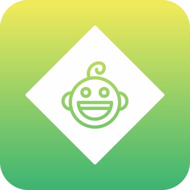 Şirin yeşil bir kurbağa simgesinin vektör çizimi