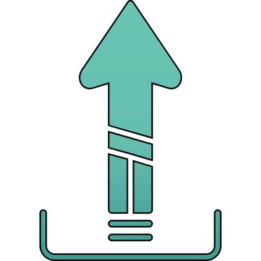 Bir çizgi film ve mavi okun vektör çizimi