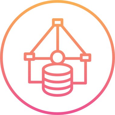 Veri merkezi. Web simgesi basit illüstrasyon