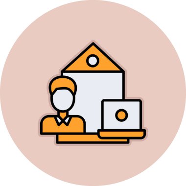 Dizüstü bilgisayar simgesi vektör çizimi