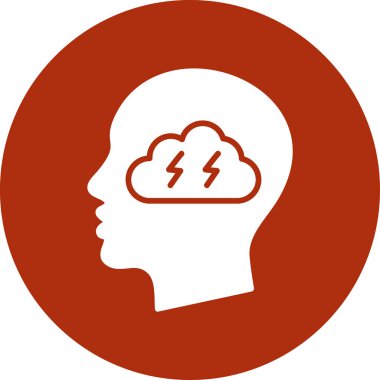 Beyin düz yuvarlanmış vektör simgesi