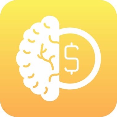 Beyin dolar işareti. Web simgesi.