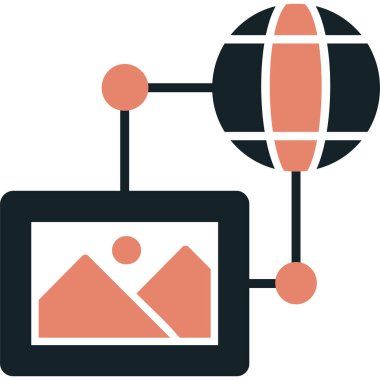 iş ağı düz vektör simgesi