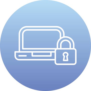 bilgisayar kilidi ikon vektör illüstrasyonu