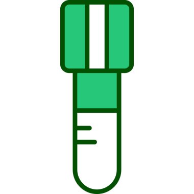 Test tüpü simgesi. özet laboratuvar test vektör rengi düz izole