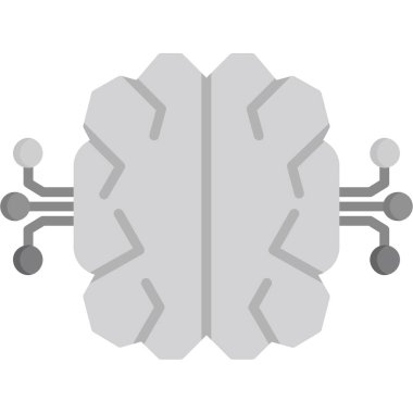 Beyin simgesi, basit vektör çizimi