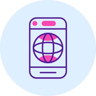 Cep telefonu simgesi, vektör illüstrasyonu