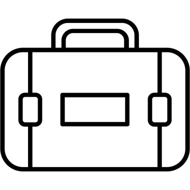 Çanta ikonu. Beyaz arkaplanda izole edilmiş ana hat çanta çanta vektör simgesi ağı