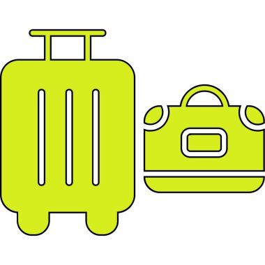 bavul ikonu vektör illüstrasyonu