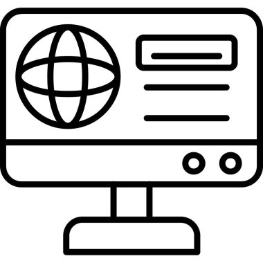 Tarayıcı tarayıcı bilgisayar simgesi ana hat biçiminde